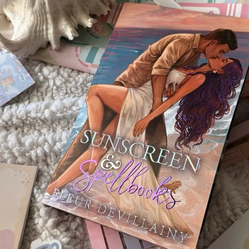 Sunscreen and Spellbooks FOIL Edition Signed Novella - Paperback Special Edition, Pink Pages, Romance Literature Book, Bookseries for Fans of Paranormal Romantic Comedy