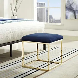 Modway Anticipate Ottoman in Gold Navy