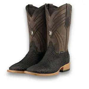 Monroe Matte Brown Square Toe Cowboy Boots