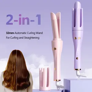 Automatic Hair Curler Curling Hair Straightening 2 in 1, 32 mm Home Rotary, Lazy Curling Power Tool for Women's Hairstyles, Hairdressing Products Curling Hair Plug Hair Curler Purple Hair Styling Tool  thermal blowout  curling irons