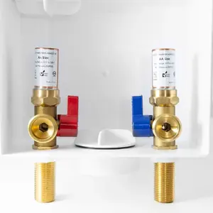Washing Machine Outlet Box with Center Drain, 1/2 inch x 3/4 inch MHT (1/2" Inch  Connection MIP) with Water Hammer Arrestor