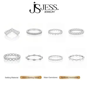 【Eternity Band】DE Color VVS1 Full Moissanite Eternity Band, S925 Sterling Silver 18K White Gold Plated stacking Ring,versatile layering for women