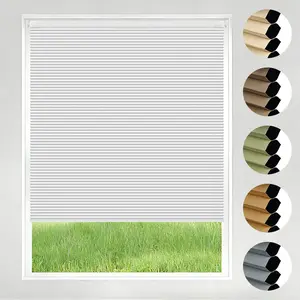 INCUSTOM No Drill No Tools Cellular Shades, Blackout Cordless Window Blinds for Indoor Windows, Easy to Install Honeycomb Blinds