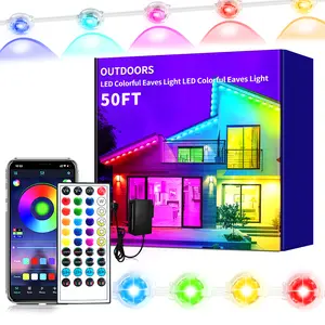 Permanent Outdoor Lights for House,RGB Eaves Lights with App & Remote Control, Outdoor String LED IP67 Waterproof for Christmas, Halloween, New Year, Holidays Roof Eaves House Garden Decor