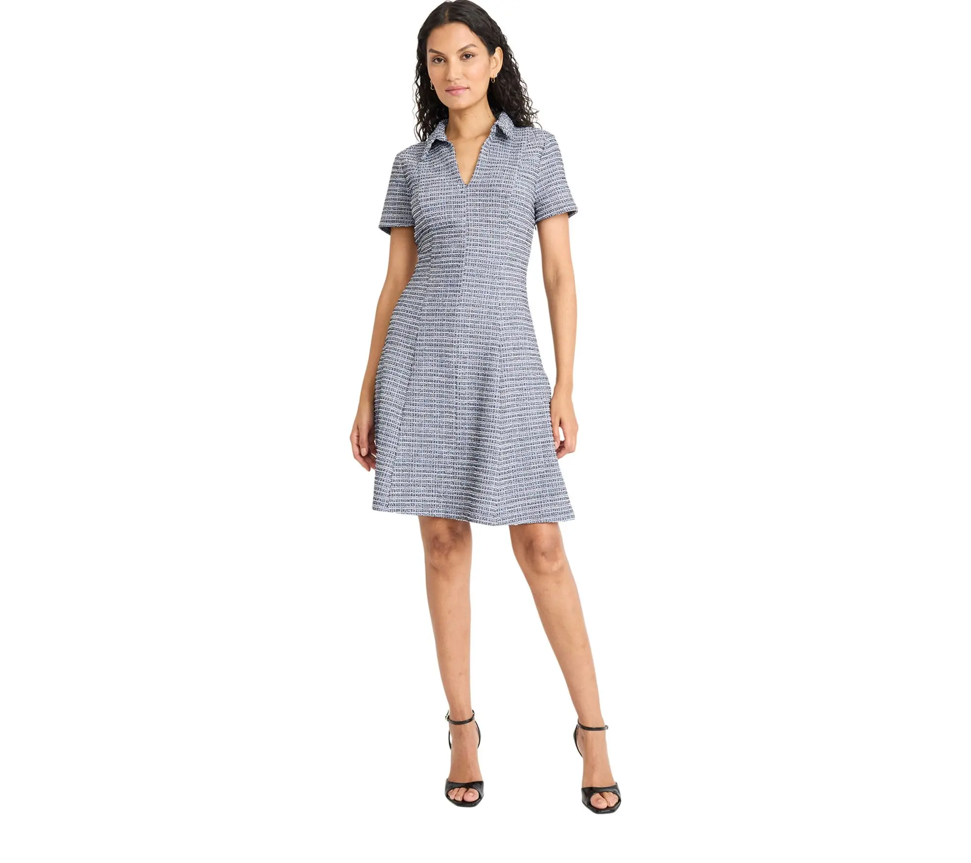 Maggy London Mini Collared Tweed Dress