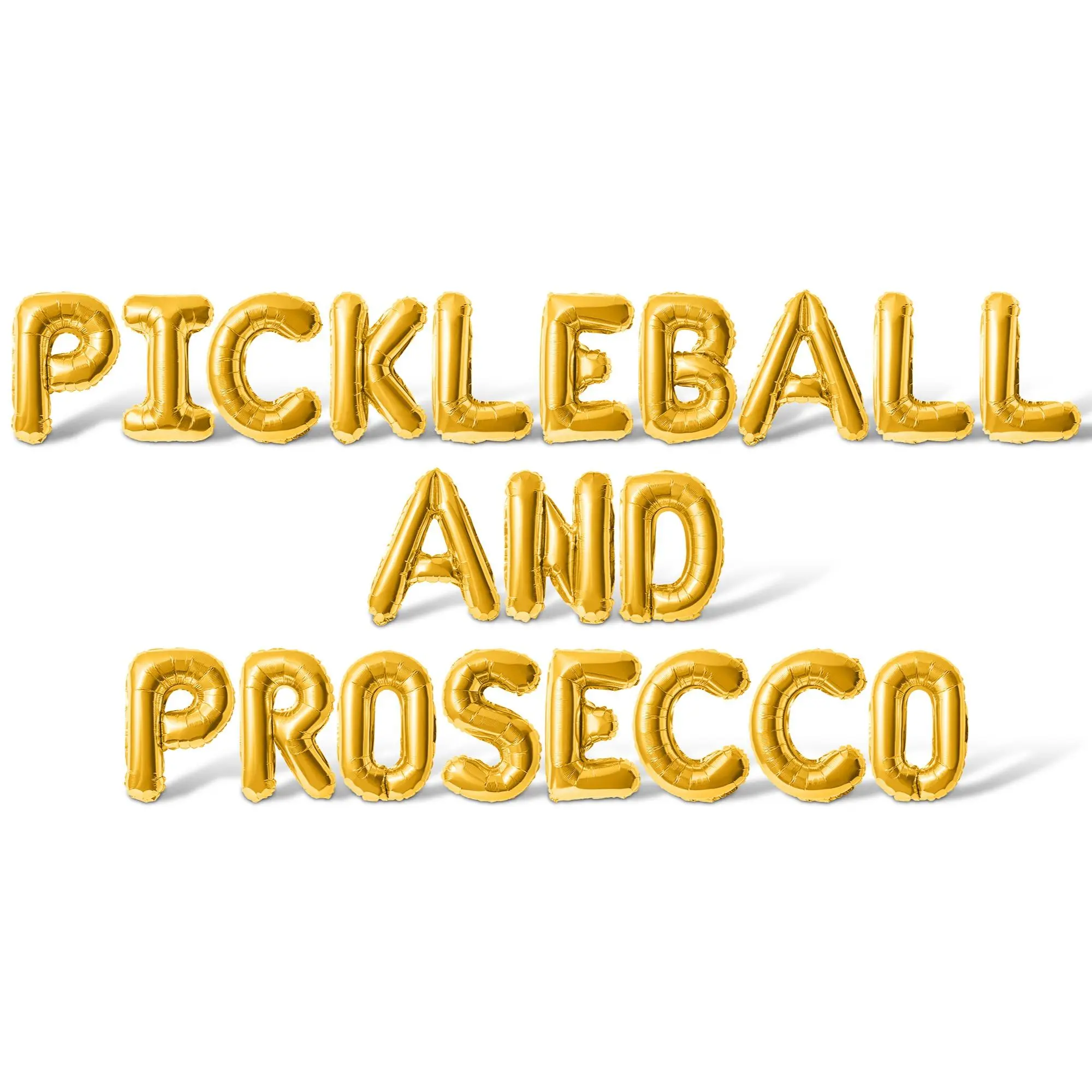 Letter Balloons - PICKLEBALL AND PROSECCO 16" Inch Alphabet Letters Foil Mylar Balloon Pickleball Birthday Party Banner
