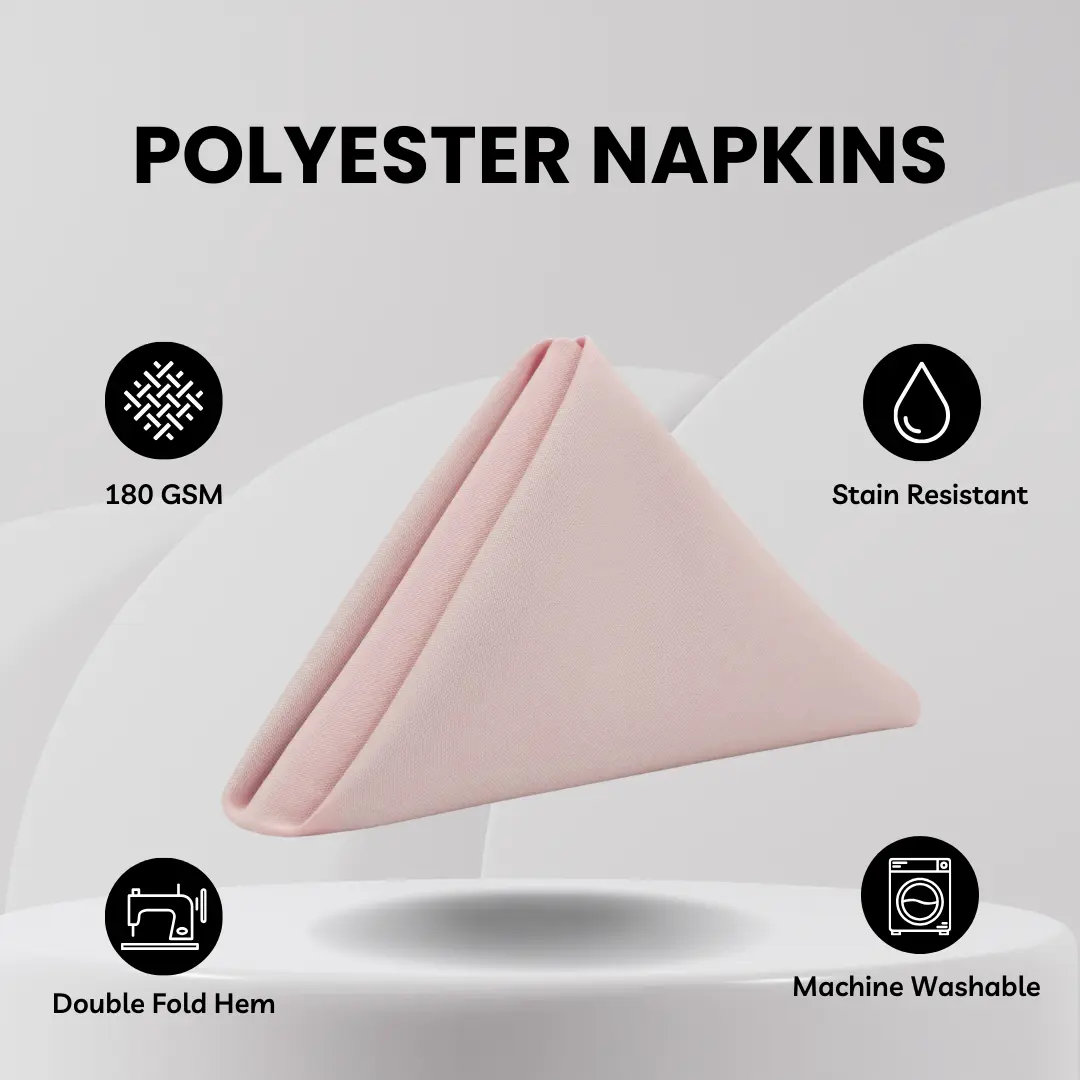 20 inch Polyester Cloth Napkins Blush (Pack of 10)