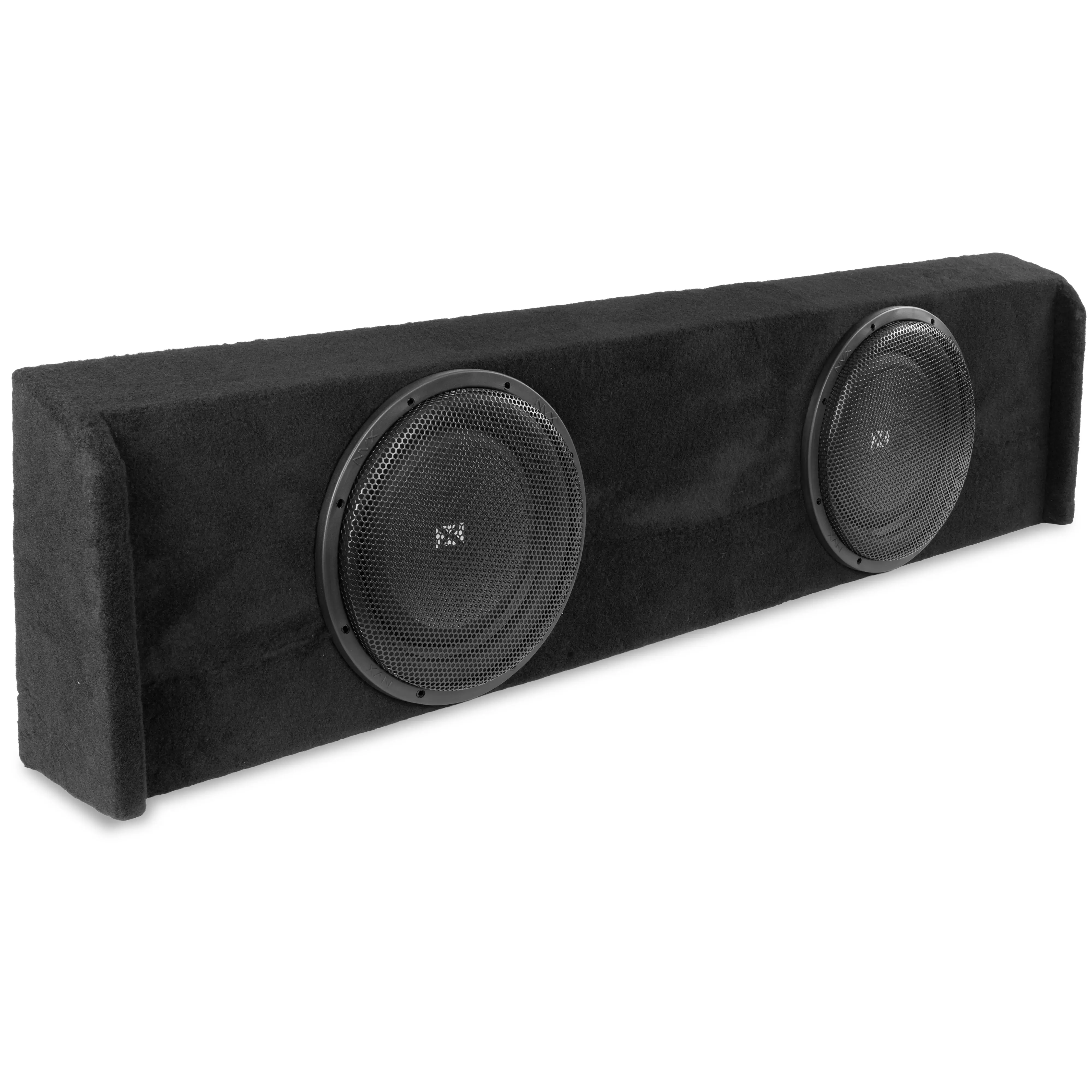 Custom Fit 800W RMS Dual 12" Loaded Sealed Truck Enclosure - 2009-2018 Ford F-150 Super Crew Cab - LVE-FRD-150CC-G12-D12S