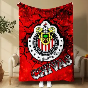 Guadalajara Club Style Soft, Slogan Print Blanket, Digital Print Design, Unique Pattern & Color, Perfect Gift Idea  Lightweight, comfortable, skin-friendly, and breathable