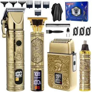 Professional Largner Hair Clippers for Men, Cordless Beard Trimmer Kit, Electric Shaver with LED Display, Ideal for Barbershop Use