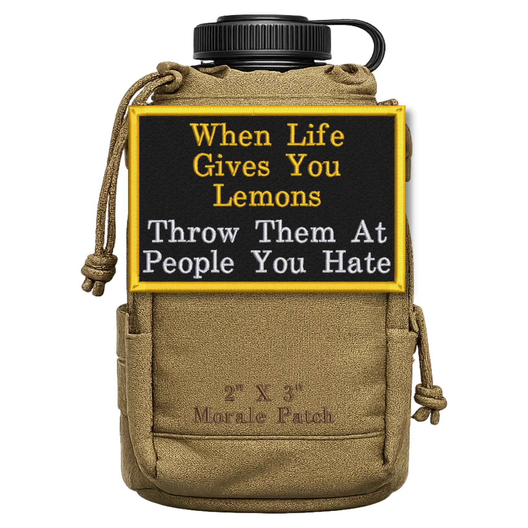 When Life Gives You Lemons Throw Them At People You Hate Funny Morale Patch 2x3 Inch Hook & Loop Velcro Backed Tactical Patch for Backpack, Hat, Plate Carrier, Vest & Range Bag