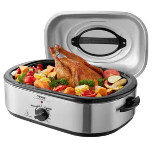 fathersdaygift  VEVOR Electric Roaster Oven, 18 QT Turkey Roaster Oven with Self-Basting Lid, 1450W Roaster Oven with Defrost Warm Function, Adjustable Temperature, Removable Pan Rack, Fits Turkeys Up to 22LBS