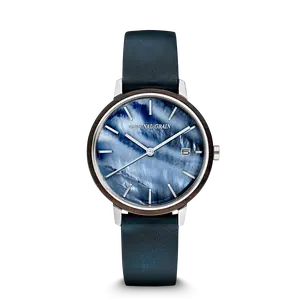 Ebony Stainless Steel Mother of Pearl Modern Minimal 36mm