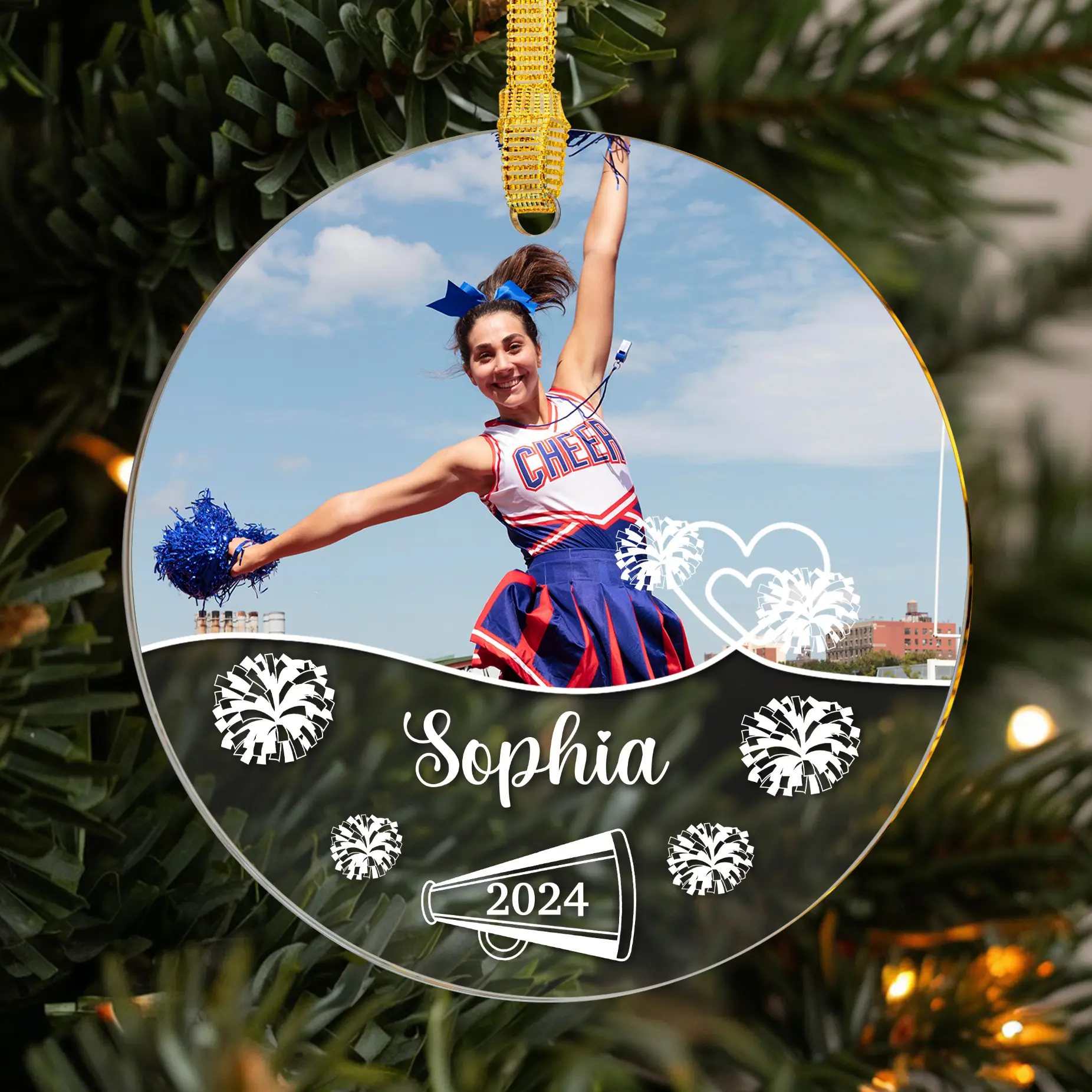 Custom Cheerleader Acrylic Ornament, Celebrate The Cheerleading Spirit, 2024 Personalized Cheerleader Keepsake To Capture The Joy And Passion Of Every Cheer Moment