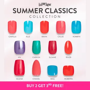Red Aspen Summer Classics Press On Nails Collection Salon-Quality Damage-Free 2-Week Wear Nail Dashes