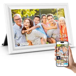 White Digital Picture Frame WiFi Send Photos from Your Phone 16GB Storage 10.1inch 1280x800 IPS Touch Screen Digital Photo Frame Auto-Rotate Wall Mountable Photo Picture Frame Digital