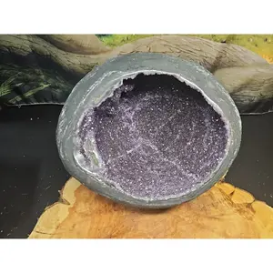 16.8LB Natural Raw Amethyst Quartz Crystal Geode Statue, Home Decor for Energy Healing