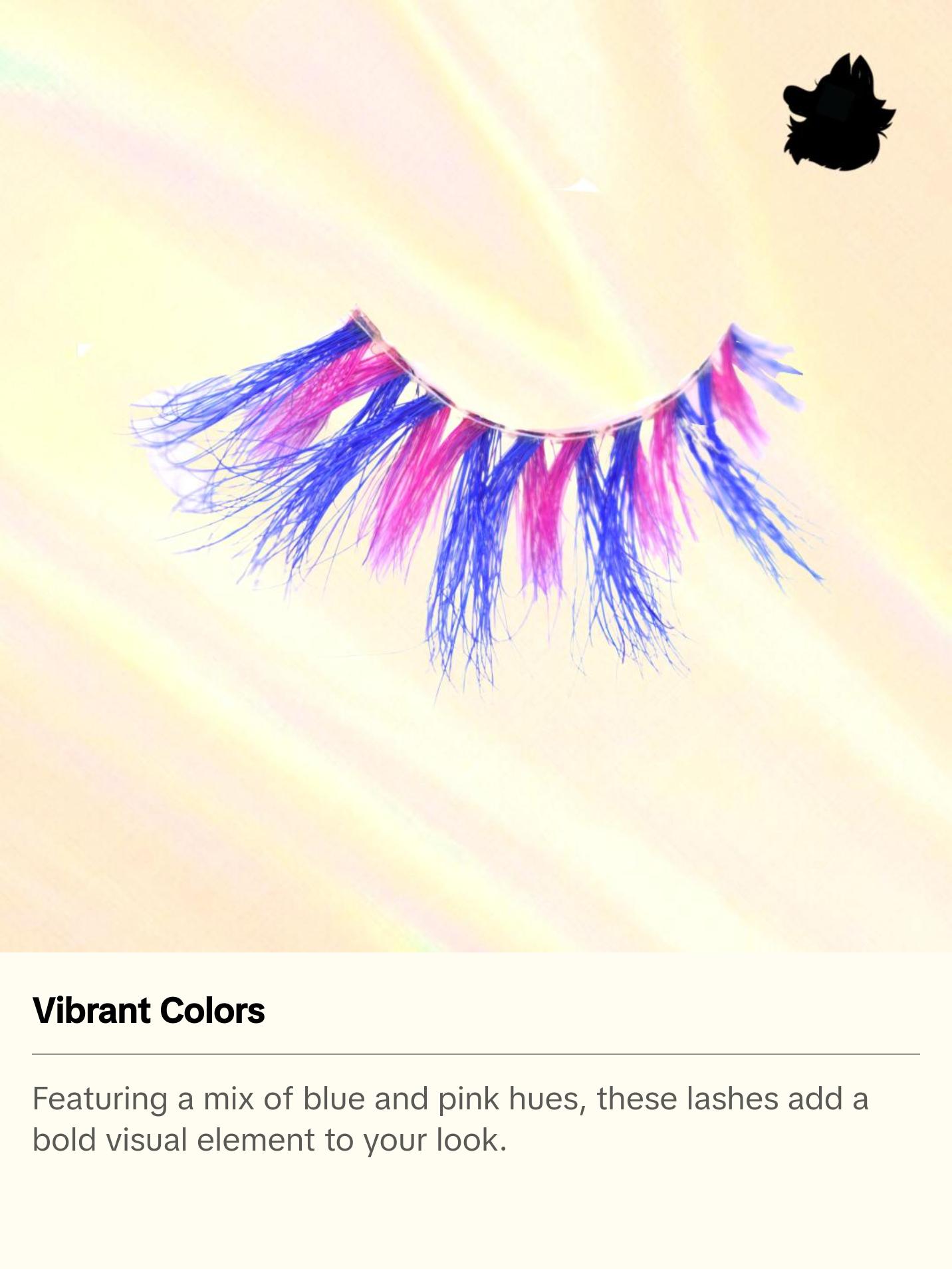 Bubblegum 25mm Pink and Blue Anime Colored Strip Lash 100% Mink Glue-On Eyelashes for Bold Playful Looks 20+ Uses with Free Spoolie | Perfect Halloween Lashes Colorful