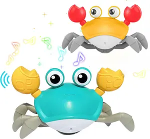 Electric Crawling Crab Toy,Automatic obstacle avoidance walking sensory toy with music,Interactive Music Toy