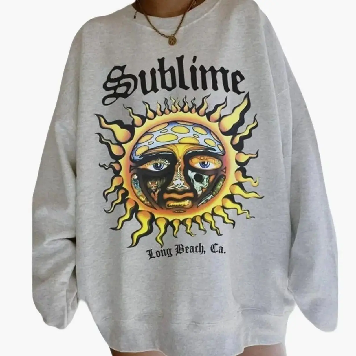 SUBLIME Crewneck Sweatshirt, Sublime Sun Shirt, Aesthetic Sweatshirt, Sun Vintage Art Long Beach California Shirt