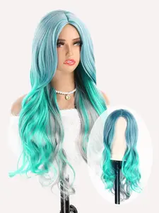 26 Inch Mixed Color Synthetic Fiber High Temperature Body Wave Extension Hair Wig For Women Wear Daily , Cosplay,Fashion Accessory, Durable Design ,Carnival Festival