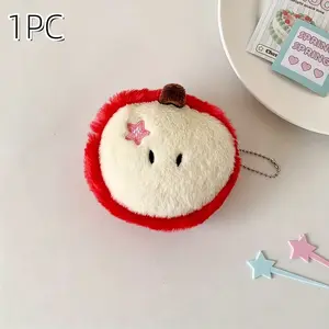 Cute Cartoon Apple Plush Coin Purse, Creative Fun Keychain Wallet Earphone Bag, Portable Lipstick Storage, 2026 New Design, Couple Gift