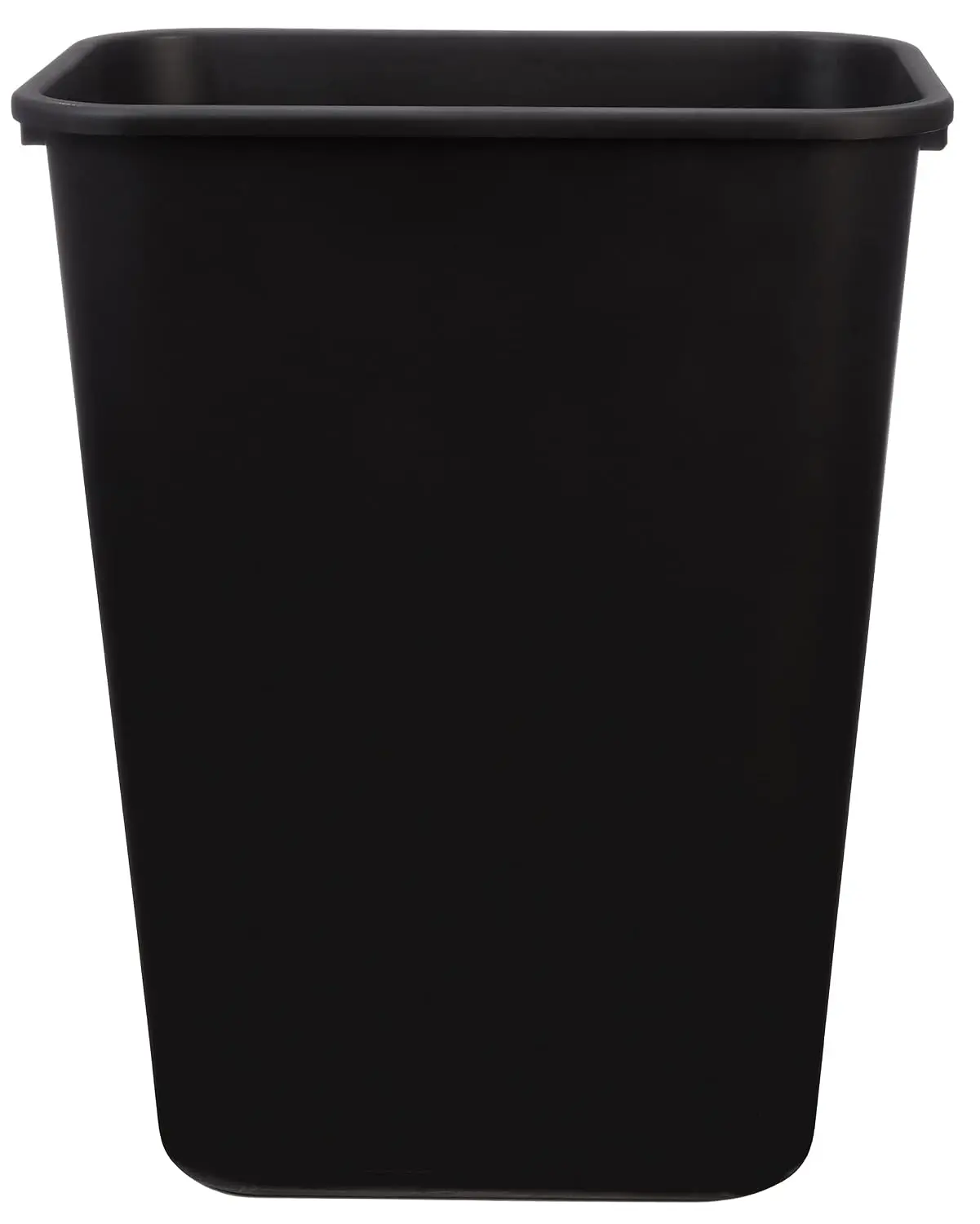 Rectangular Plastic Office Wastebasket, Easy to Clean,15.5"L x 11.5"W x 20"H, 10 Gallon, Black, 2-Pack