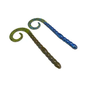 7.5" Ribbon Tail Worm - 8 Soft Plastic Worms per Pack for Bass & Other Freshwater Fish - Flexible & Long-lasting - Great for Texas Rig Setups