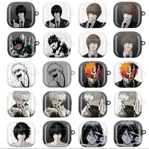 Dark Anime Characters AirPods Case Collection, Manga Aesthetic Durable Protective Cover For AirPods 1 2 3 4 Pro Max, Psychological Thriller & Action Fantasy Anime Inspired Art, Iconic Male Protagonists Japanese, Cute Gift, L Death