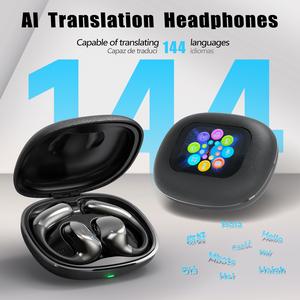 open ear earbuds ultra comfort wireless bluetooth 5.4 over the ear earbuds with intelligent touch screen earhooks ipx6 waterproof bone conduction earphones for android, ios, fitness sports, travel business learning