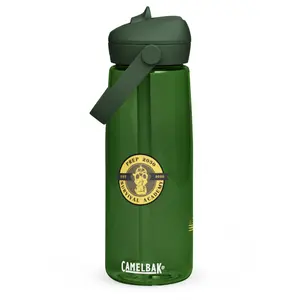 CamelBak Prep 2050 Double Logo Water Bottle 25 oz BPA-Free Tritan 50% Recycled Material Leak-Proof Cover Stain Resistant Flip Straw Design