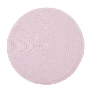 RAY STAR Set of 4 Round Braided Placemat Set Pink