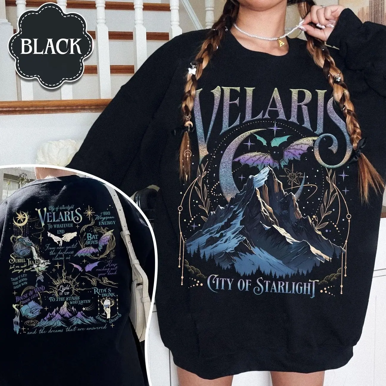 Velaris City of Starlight Sweatshirt, The Night Court Shirt, Bookish Gift, Court Of Dreams, City Of Starlight Acotar Merch U5V