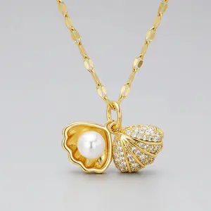Coastal Seashell Gold Pendant