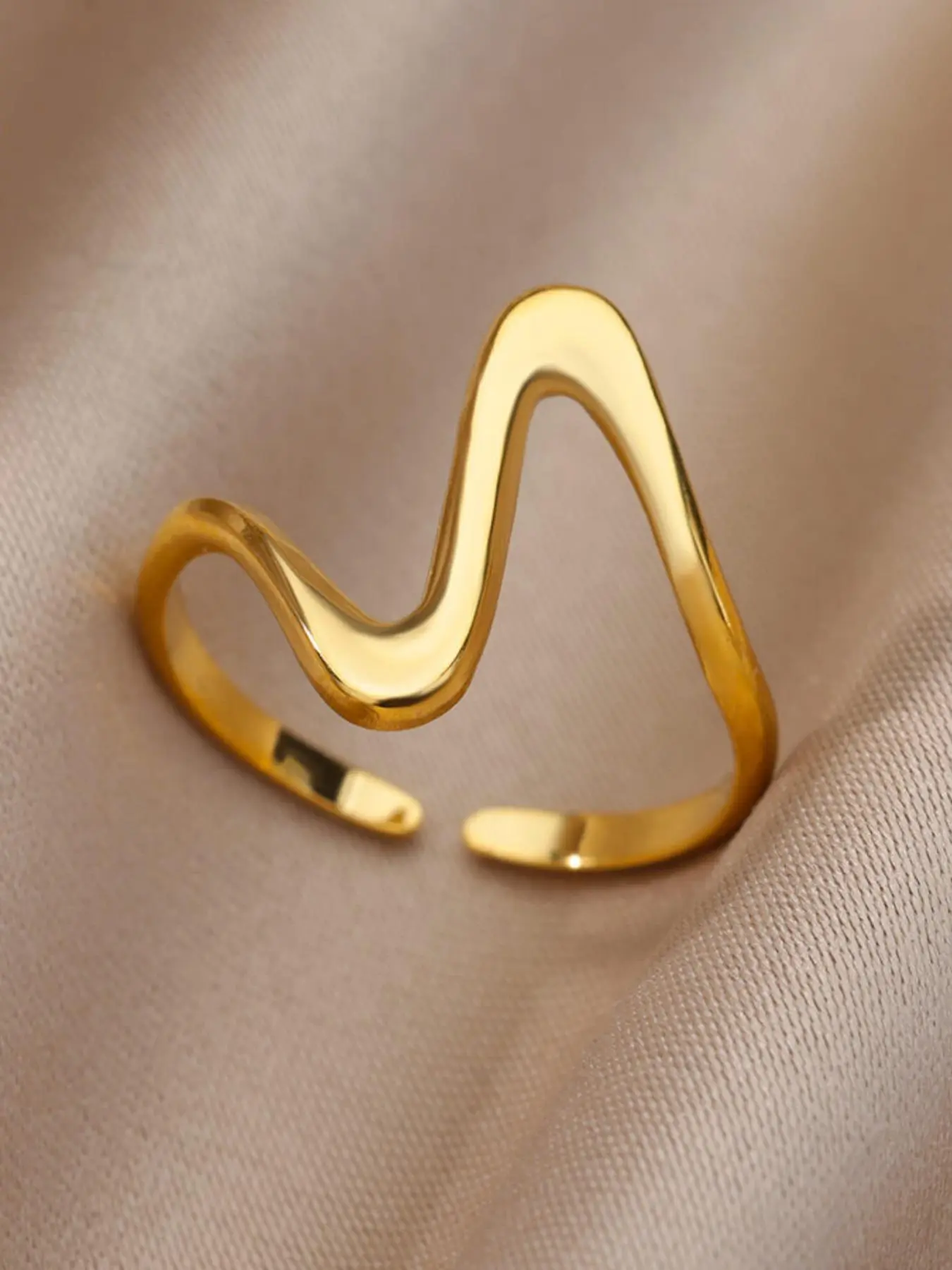 Unisex Plain Casual Stainless Steel Cuff Finger Ring, Adjustable Design Summer 2024 All-match Jewelry for Boys Gift, Female Classic Fashion Accessories for Daily Wear