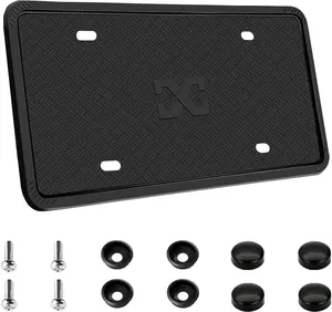 1 Pack Black, License Plate Frame, Rustproof Car Tag Holder with Screws, Fits Standard US Cars Trucks