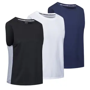 Men's 3/5 Pack Quick Dry Workout Tank Top Gym Muscle Tee Fitness Bodybuilding Sleeveless T Shirt Mens Vest Gym Tops 100% Polyester Breathable Mesh Two-Way Ventilation
