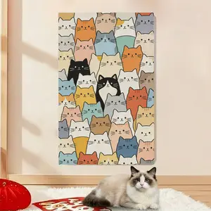 Self Adhesive Cat Wall Scratching Board for Indoor Furniture Sofa and Wall Areas, Cat Scratch Pad with Durable Claw Grinding Surface, Cat Activity Climbing Mat for DIY Cat Wall Decor and Pet Exercise