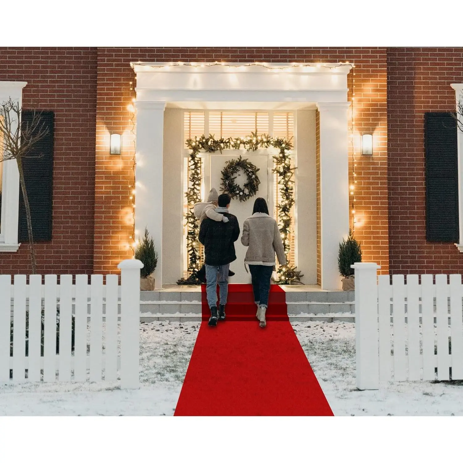 Red Carpet Runner for Party, 2.6X15 ft, 130 GSM Felt Non-Woven Fabric, Hollywood Red Carpet for Event, Aisle Runner for Wedding Ceremony, Movie Theme Party Decorations, Red Runway Rug for Prom