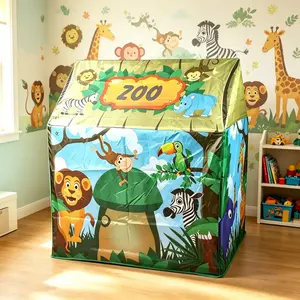 Kids Fun Castle Toddler Play Tent, Foldable Portable Outdoor Playhouse, Party Decoration for Birthday, Christmas, Thanksgiving & Halloween, Ideal Holiday Gift, No Accessories