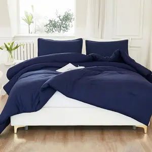 Navy Blue Comforter California King Size, 3 Cal King Lightweight Comforter, Fluffy Down Alternative (104x96In Comforter  2 Pillowcases)
