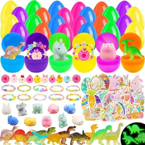 30 Pack Prefilled Easter Eggs with Dinosaur Toys – Bulk Easter Egg Fillers for Kids, Easter Egg Hunt Supplies, Easter Basket Stuffers, Party Favors & Easter Gifts