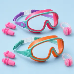 2 Pack Kids Swim Goggles for 3-15+ UVProtection Anti-Fog High Definition WaterproofAdjustable Goggles for Boys and Girls - Safetyanti-uv swimming goggles swim glass anti-fogwith Earplugs & Nose Clip,for Lake,Beach, SummerParty