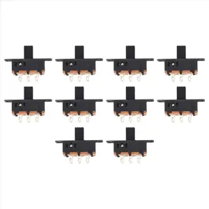 10 x DC 0.5A 50V 3 Position 2P2T DPDT Panel Mount Slide Switch SS23D32