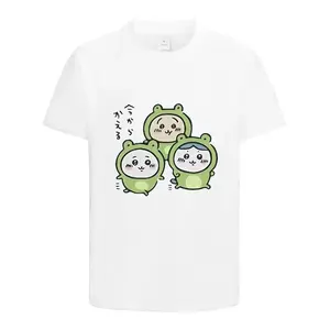 Men Chiikawa and Friends Frogs Hachiware Usagi T Shirt 100% Cotton Clothing Novelty Round Collar Tees Summer T-Shirt