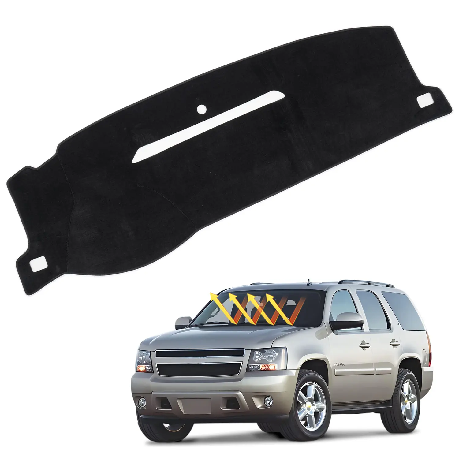 Canvcle Custom Fit Dash Cover for 2007-2013 Chevy Sierra(NOT fit LT/WT/LS), 2007-2014 Chevy Tahoe Suburban Denali Avalanche & GMC Yukon/XL UV Protection Non-Slip Mat (Fit One Glove Box No Speaker), Car Accessories, Dashboard Cover, Uv Crack Guard,toolupgr