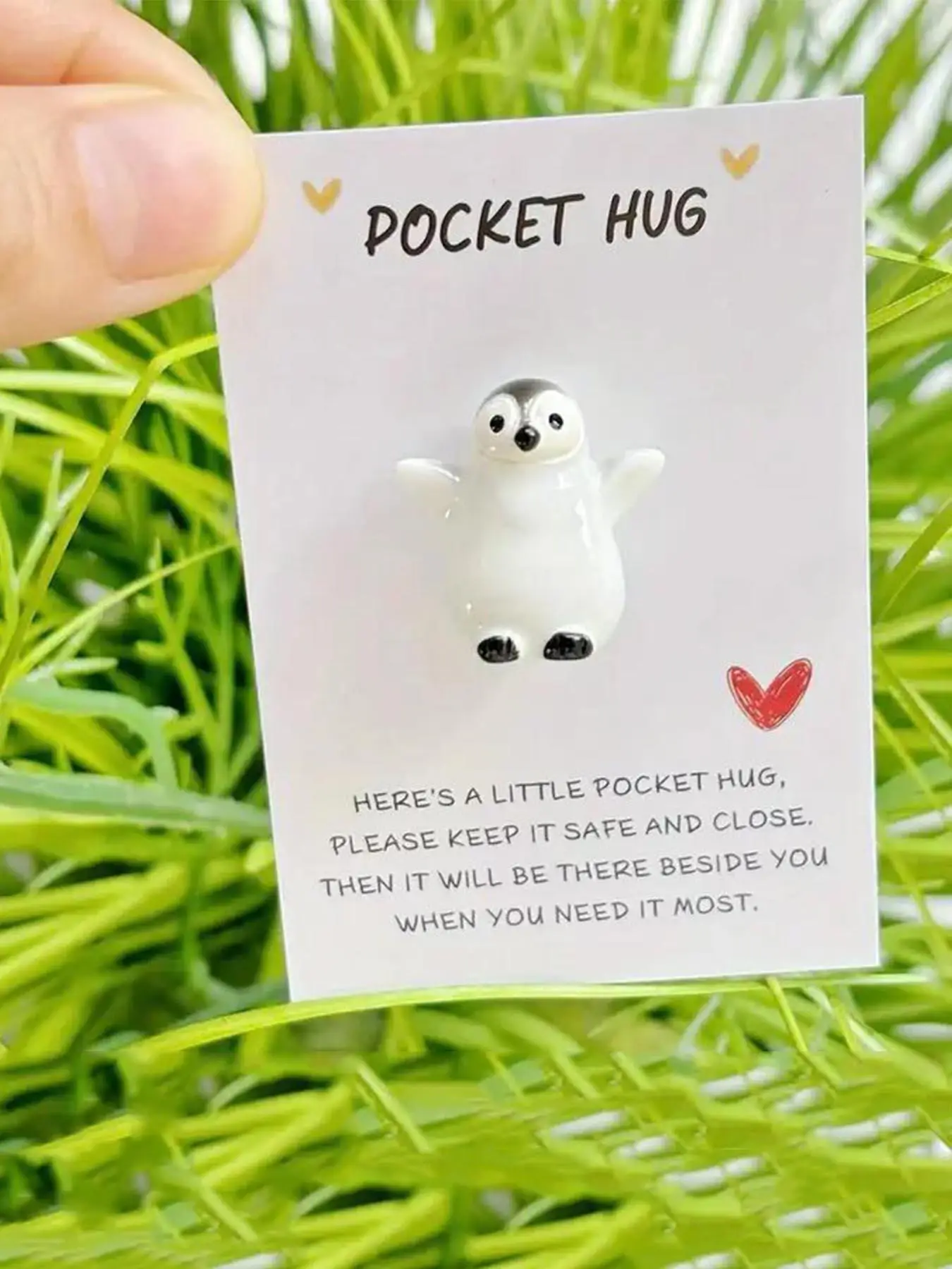 Cute Polar Bear Design Pocket Hug, Miniature Gift with Encouragement Card, Unique Birthday Wedding Favors, Back to School & Holiday Gifts