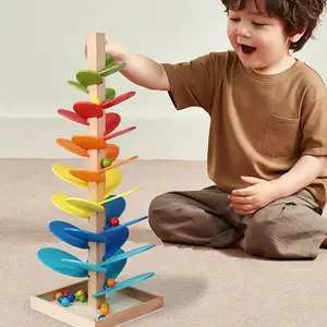 Educational Wooden Rainbow Ball Music Track Tree, Montessori Sensory Training, Stem Learning, Birthday Gift for Boys and Girls, Sensory Activity Board, Sensory Play Set