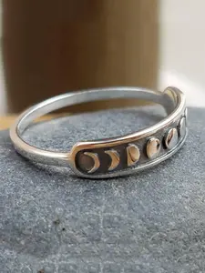 Vintage Moon Phase Rings for Women and Men Stackable Finger Ring, Stacking Rings, Geometric Moon Design Jewelry Gift, Casual Style Daily Wear, All Seasons