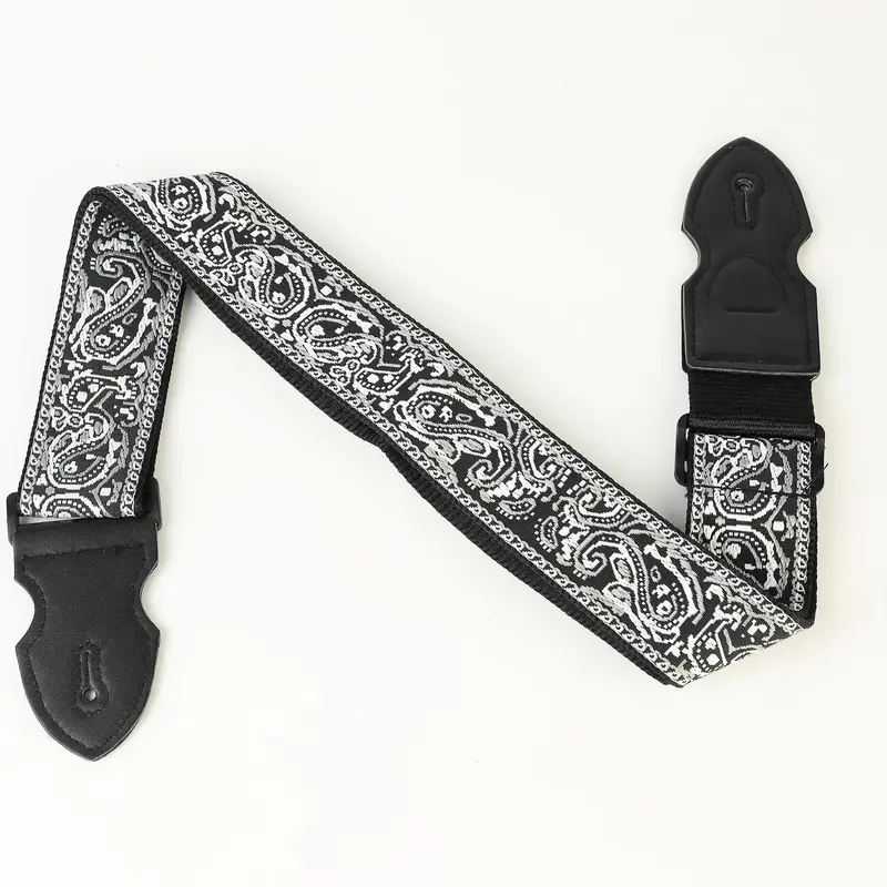 Guitar Strap, Adjustable Guitar Strap, Acoustic Strap, Boho Style Embroidered Guitar Strap, Music Accessories for Guitar & Bass, Acoustic Guitar Gear